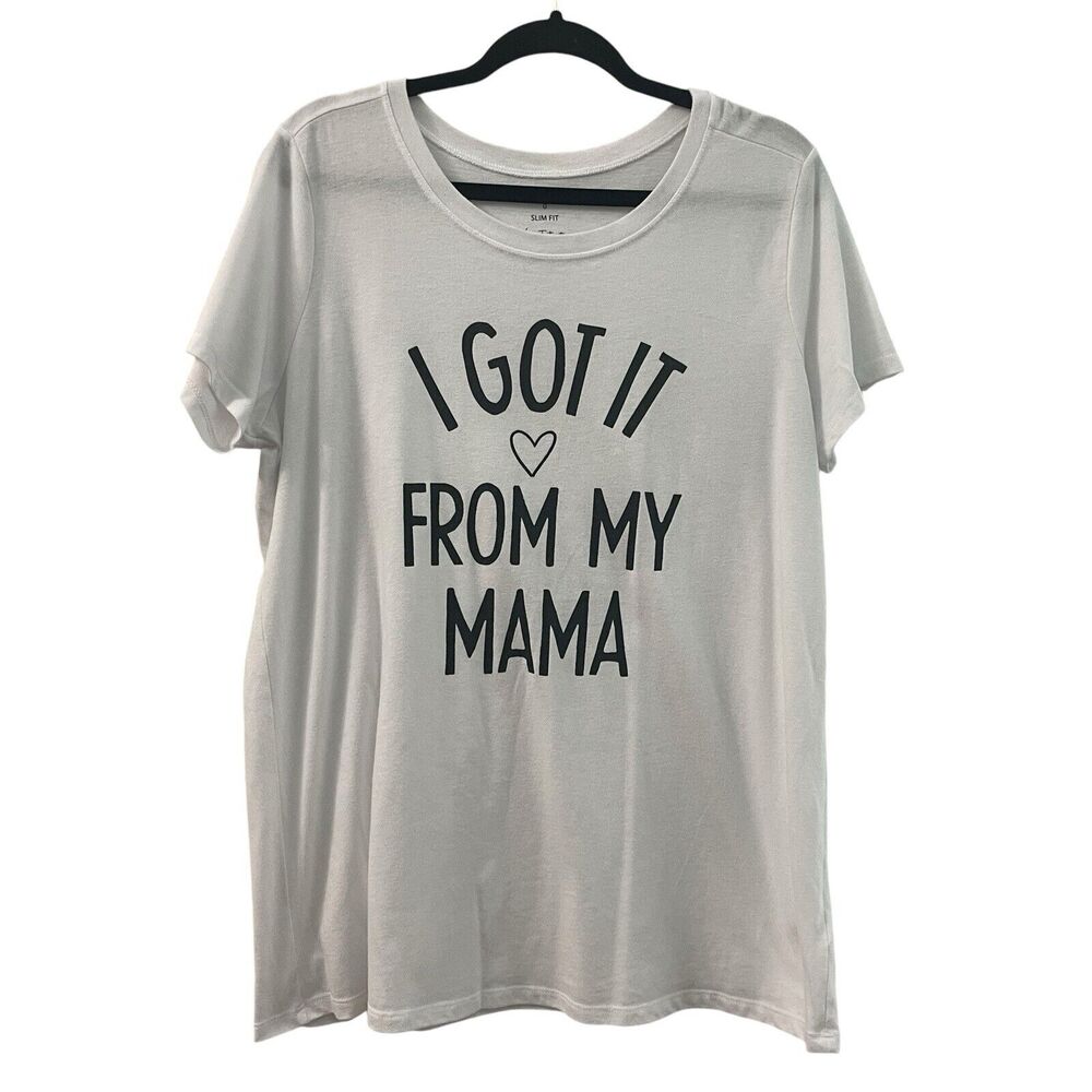 Torrid Women’s Shirt 0 Slim Fit Got It From My Mama White Slim Fit Crew Tee